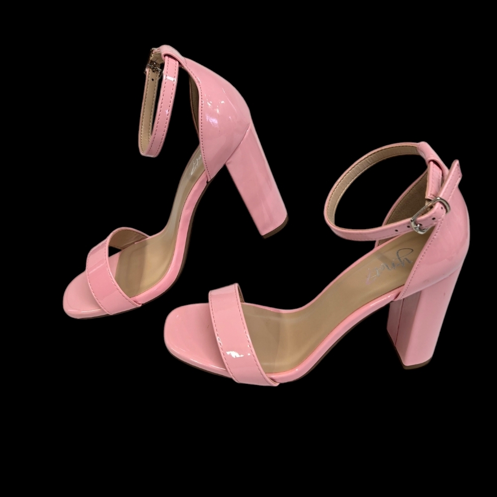 Y-Not? Pink Reseda Pink Pat Faux Patent Leather Heels